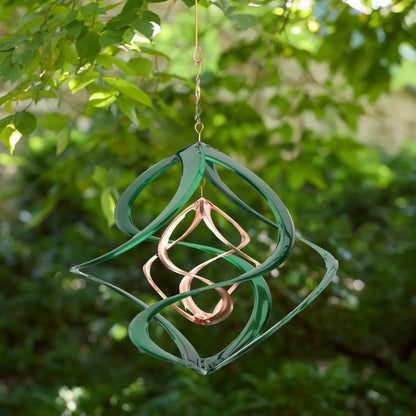 Copper & Green Double Helix Cosmix Garden Spinner – 14″