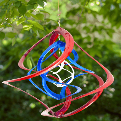 Red, White & Blue Triple Cosmix Garden Spinner – 20″