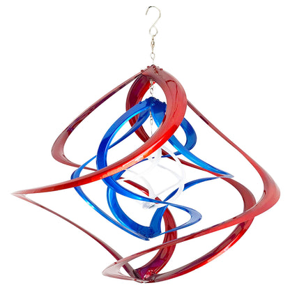 Red, White & Blue Triple Cosmix Garden Spinner – 20″