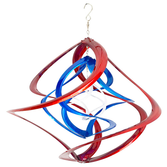 Red, White & Blue Triple Cosmix Garden Spinner – 20″
