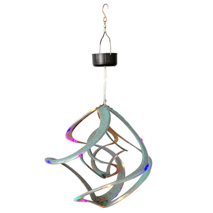 Patina & Copper Double Helix LED Cosmix Garden Spinner - 14"