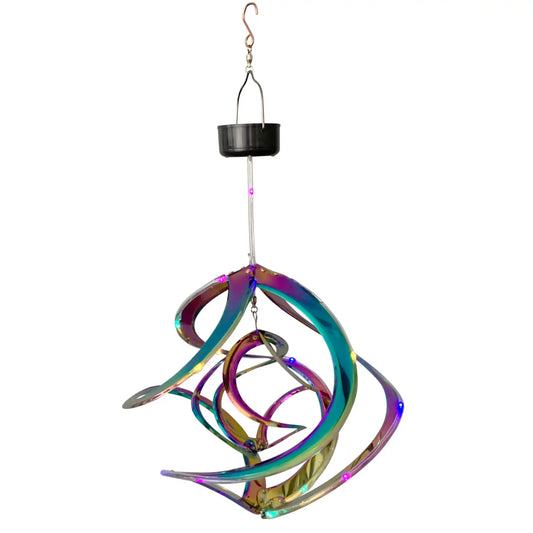 Rainbow Double Helix LED Cosmix Garden Spinner – 14″