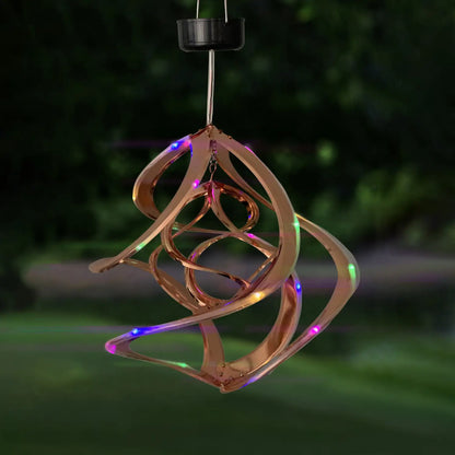 Copper Double Helix LED Cosmix Garden Spinner - 14"