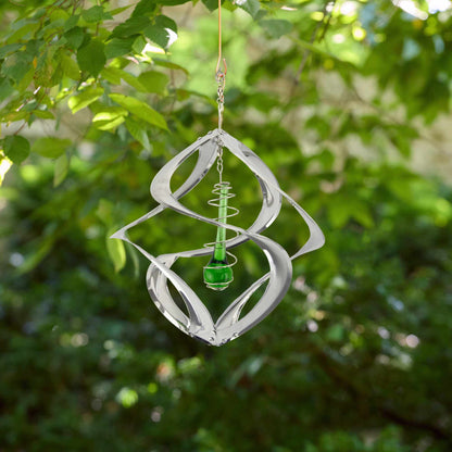 Chrome Cosmix With Green Teardrop - 11"