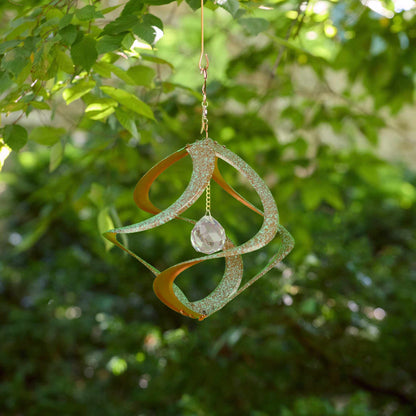 Verdi Gris Cosmix™ Garden Spinner with Crystal - 11"
